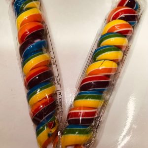 Twist swirl rainbow lollipop